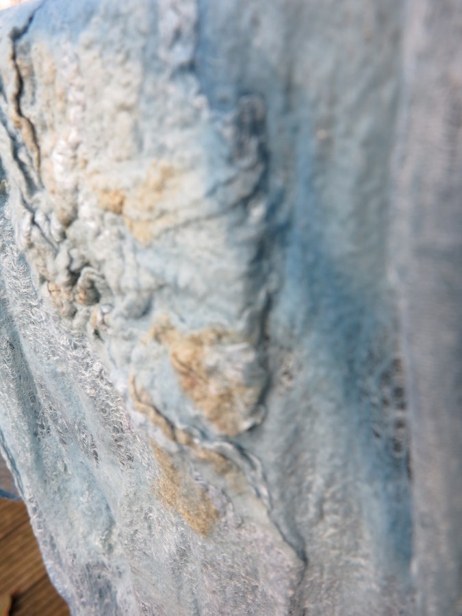 merinowol vilt en sojaboon indigo blauw verven