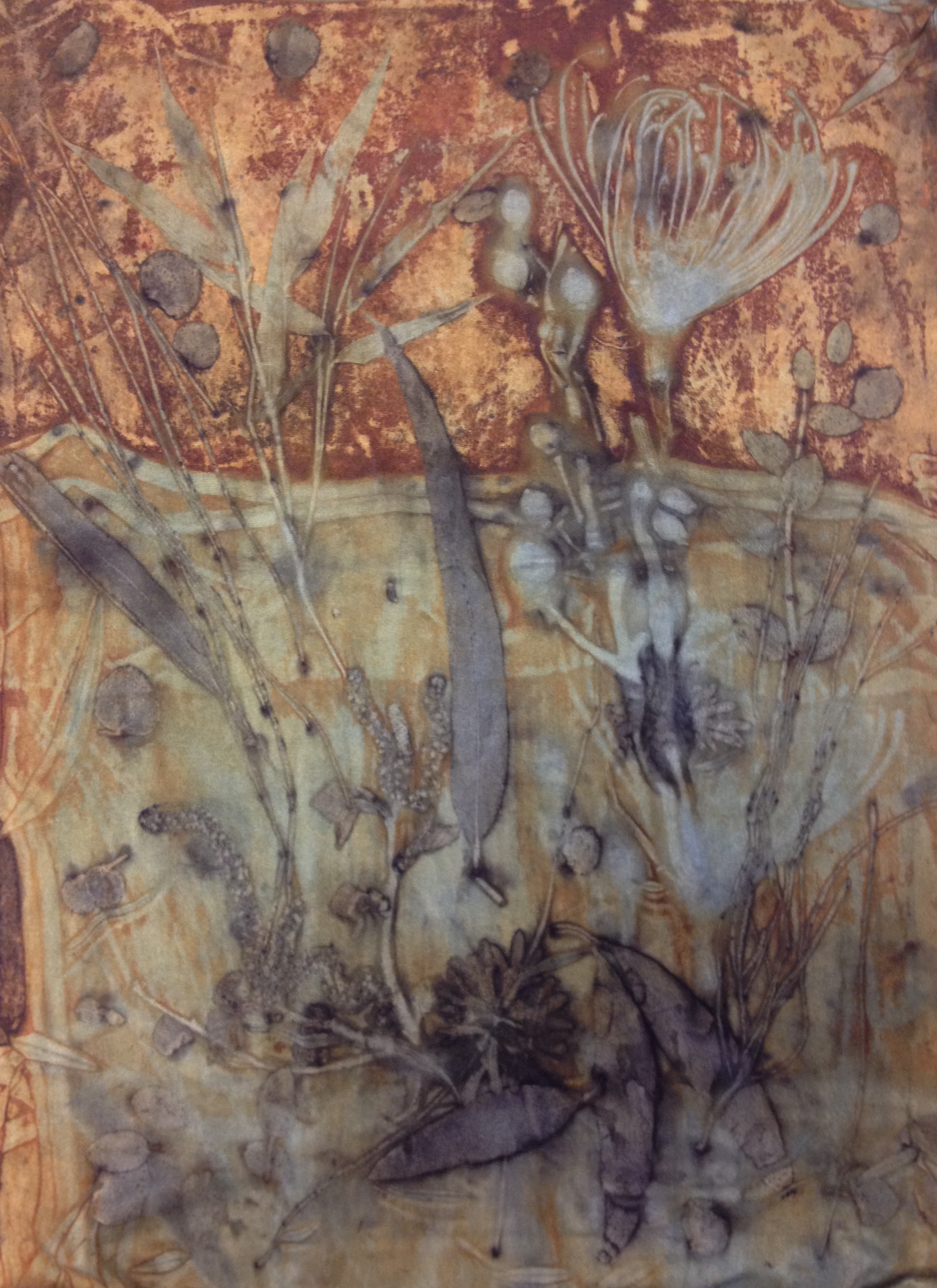 EcoPrint indigo en roest rust