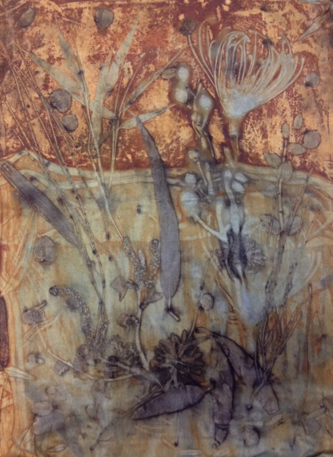 EcoPrint indigo en roest rust