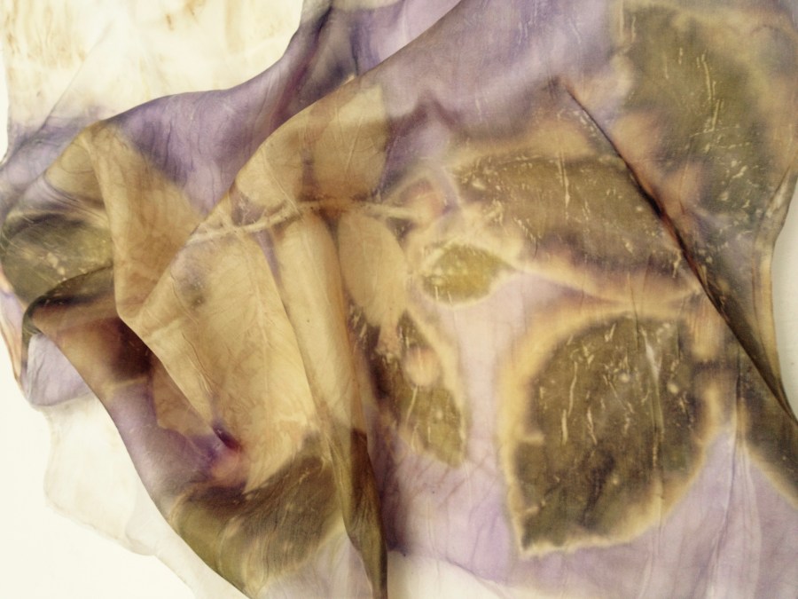 Ecoprint walnut scarf