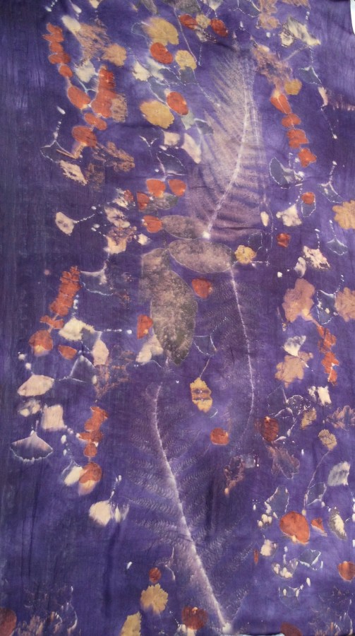 ecoprint, natural dye, scarf