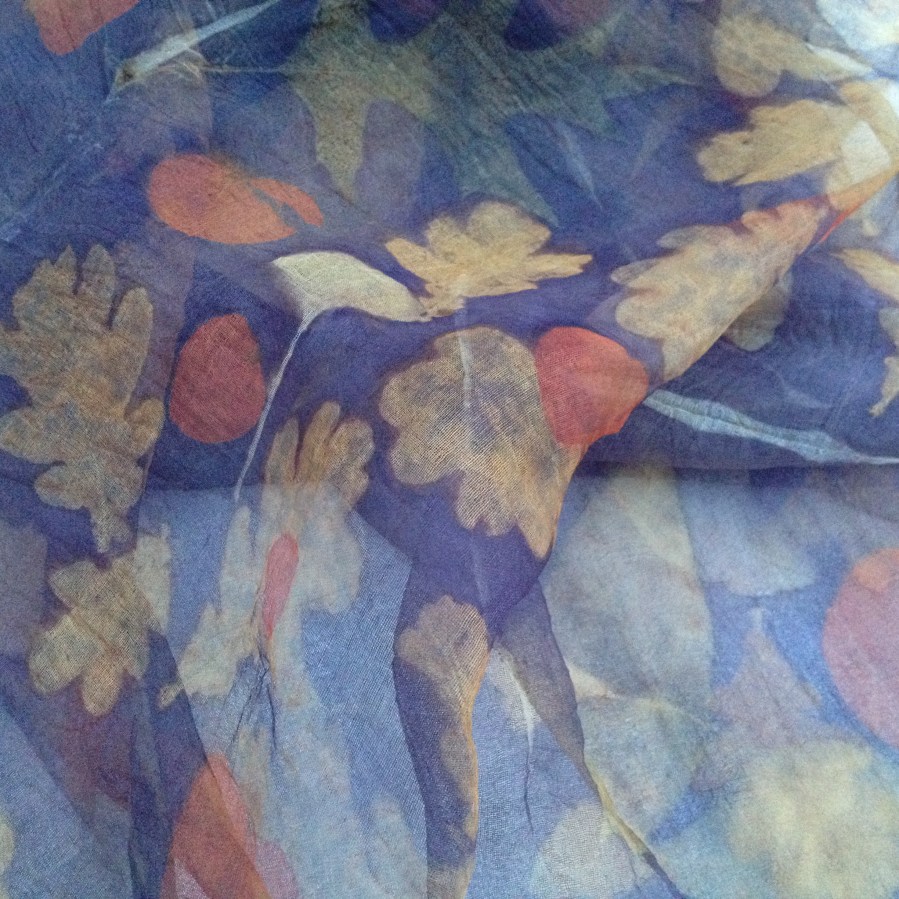 EcoPrint Organza, Eucalyptus, Oak, Gingko