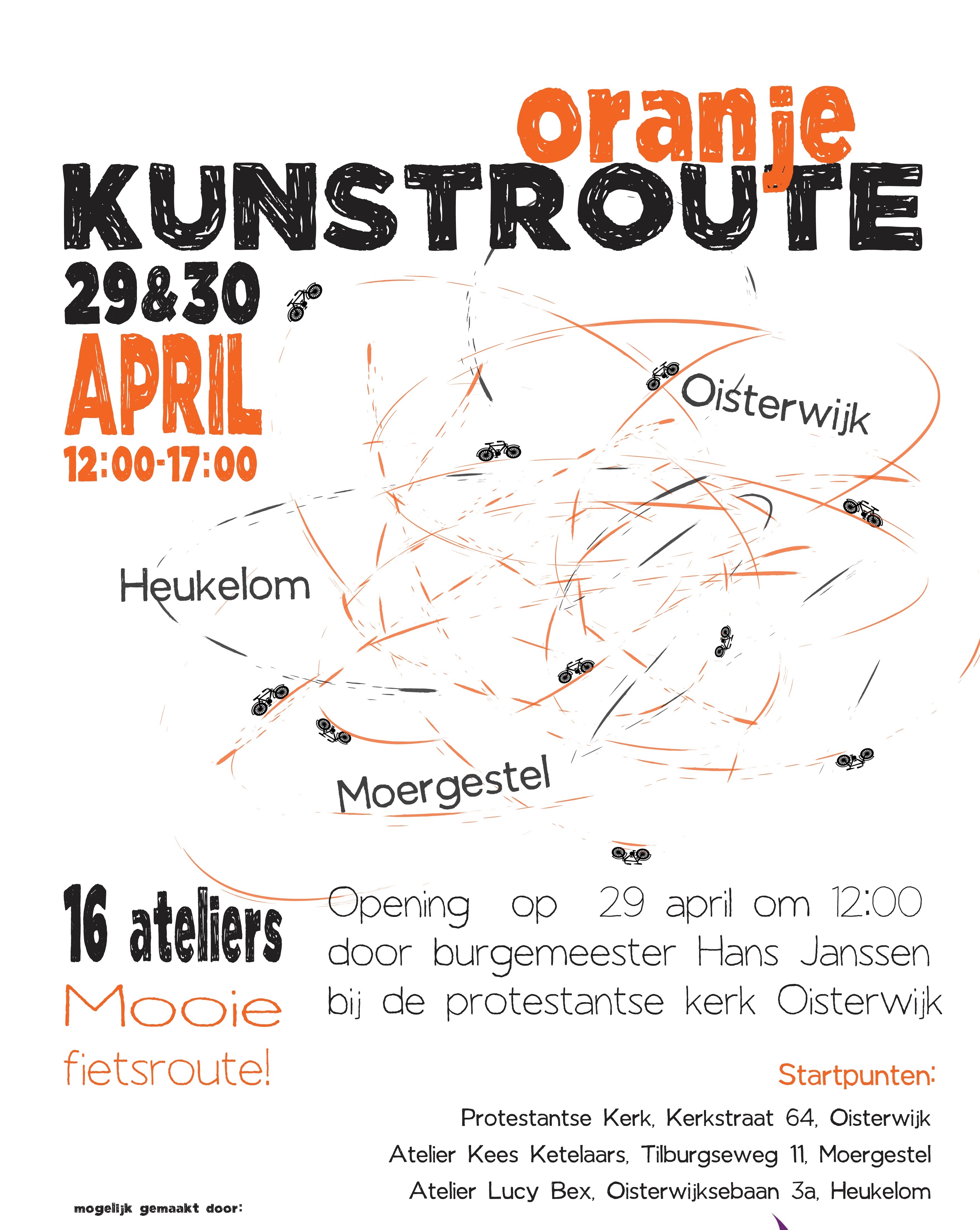 Poster Oranje Kunstroute