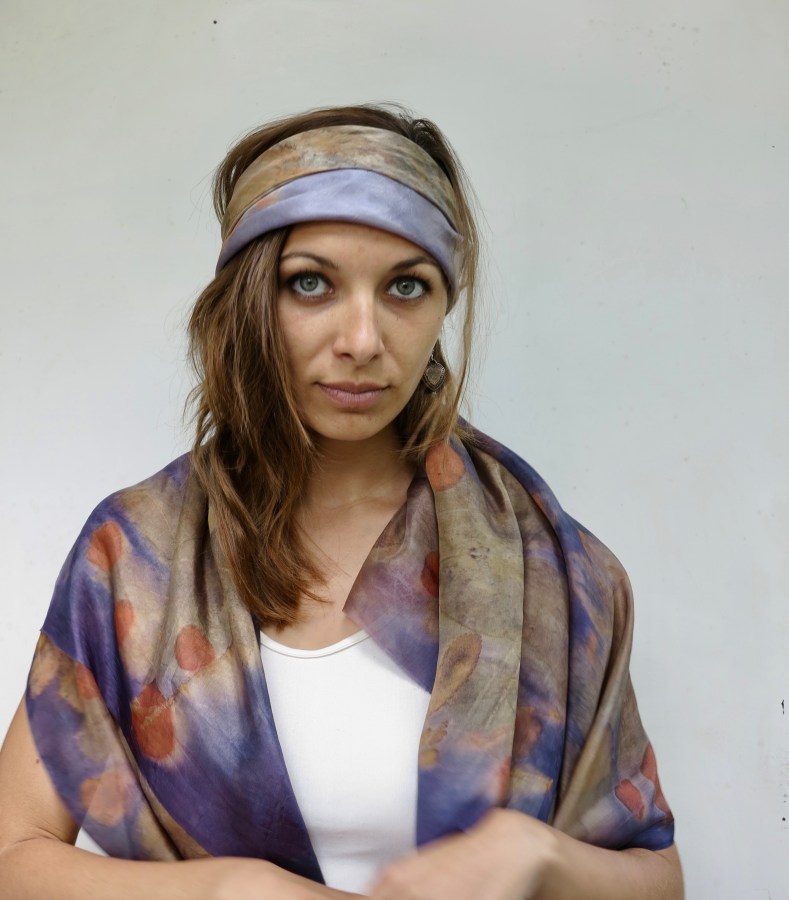 EcoPrint natural dye bandana