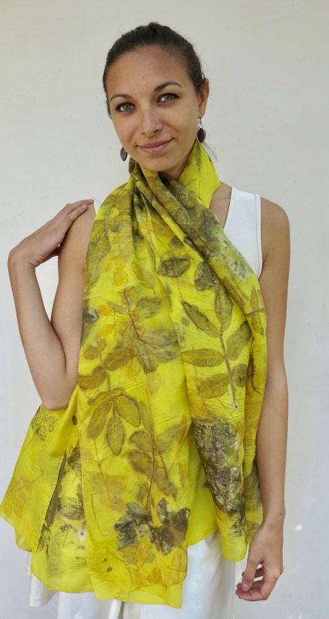 Natural Dye Botanical Print 100% Silk Wouw
