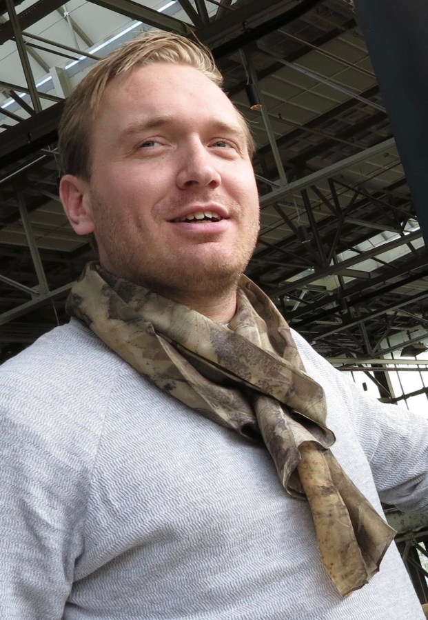 ecoprint brown variety sjaal man