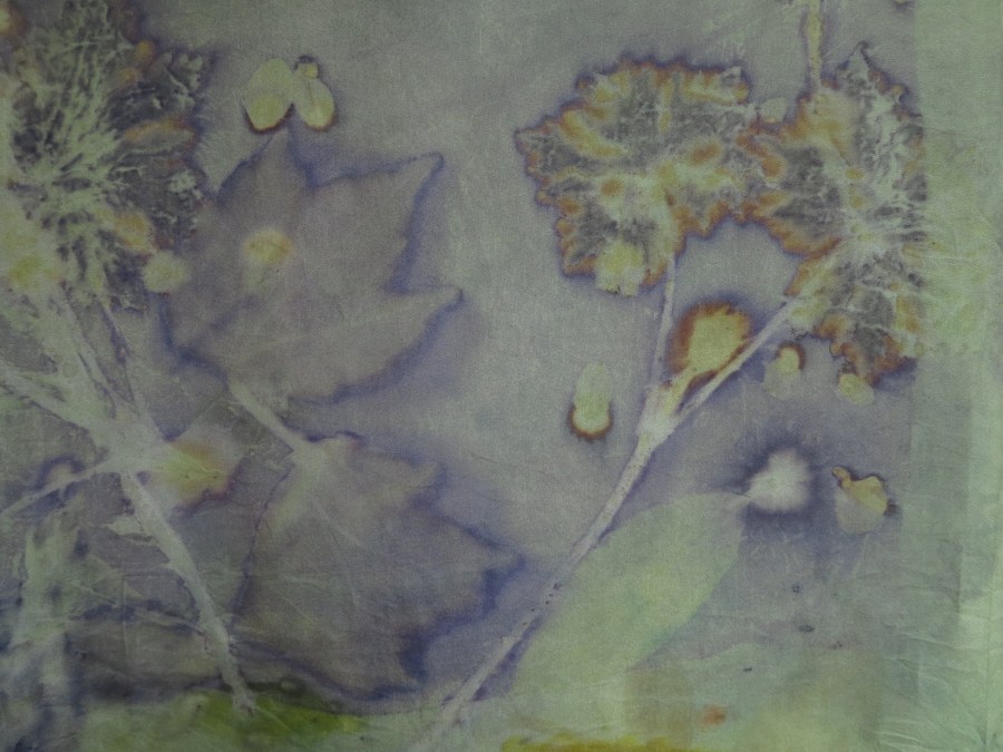 Geranium printen op zijde