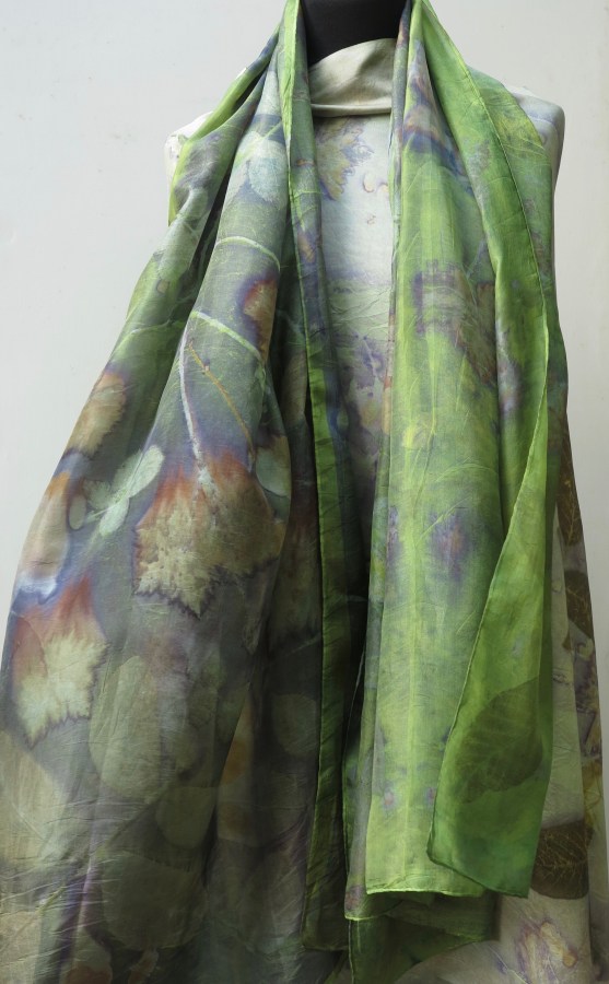 Green EcoPrint scarf