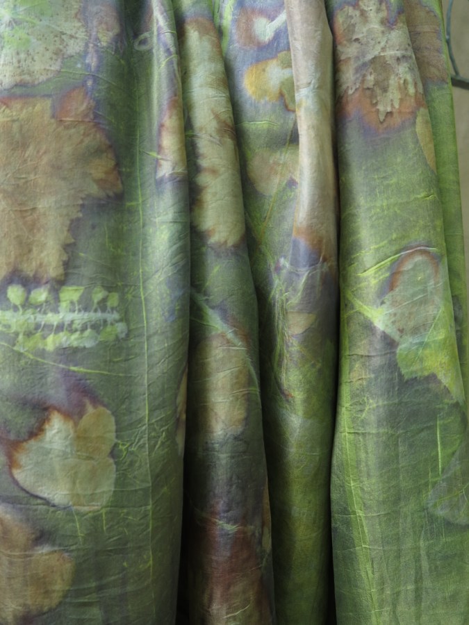 ecoprint onderwaterwereld groene sjaal