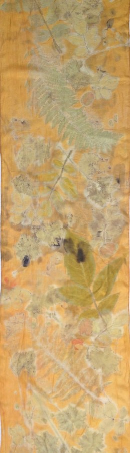 oranje ecoprint sjaal