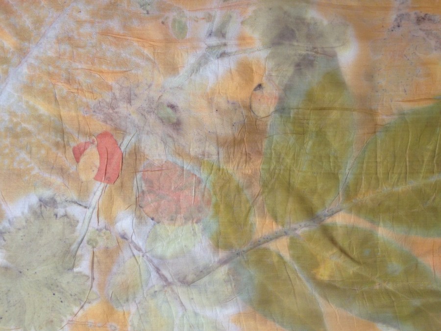 Ecoprint met kleur oranje