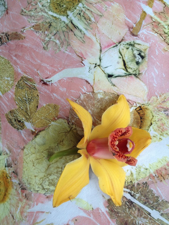 EcoPrint bloemen meekrap