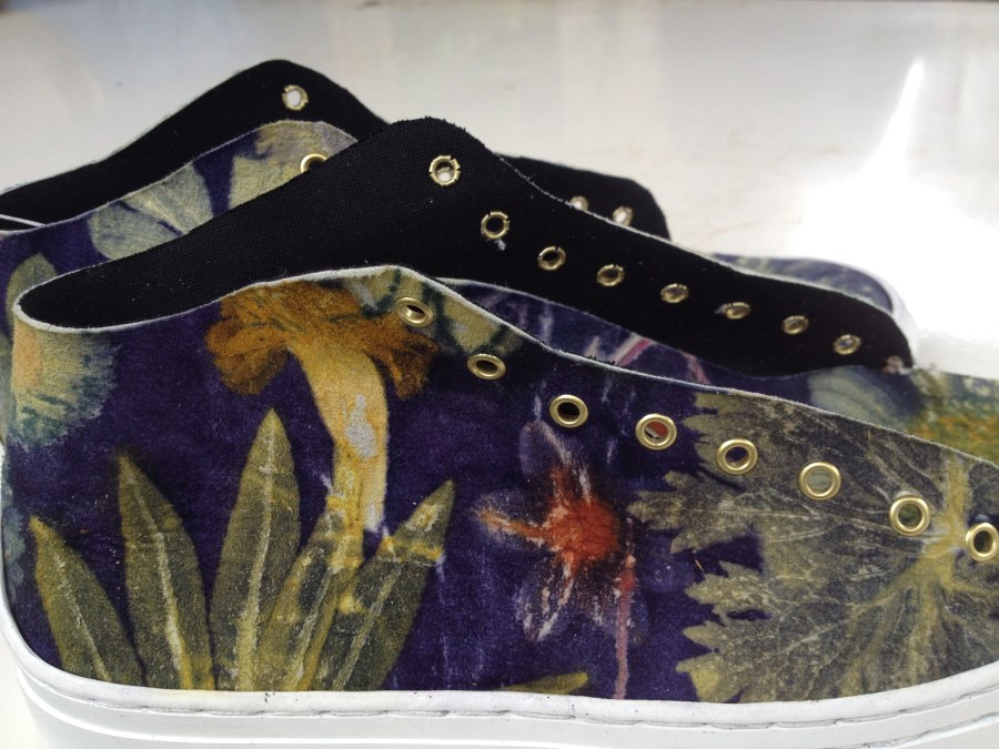Ecoprinted shoes