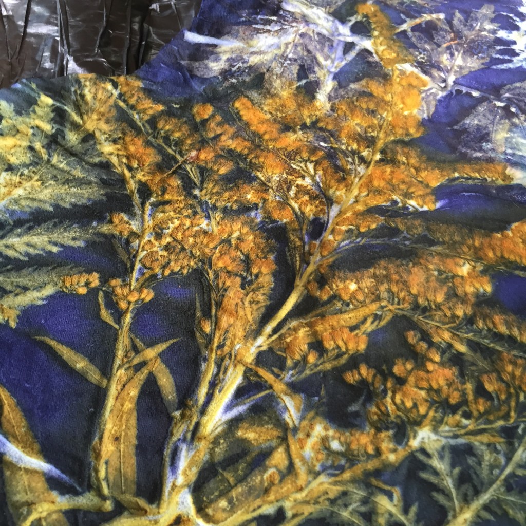 Ecoprinten leer blauw