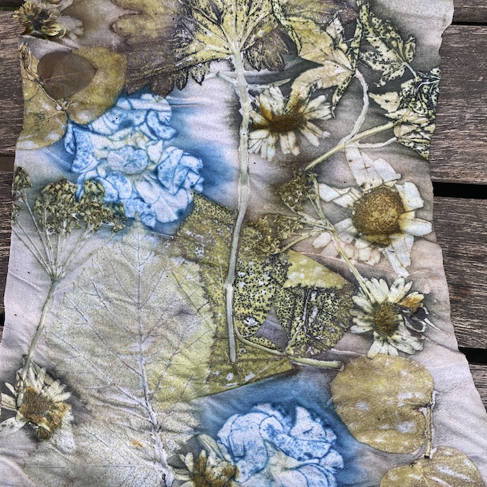 Ecoprinten leer naturel Annemiek