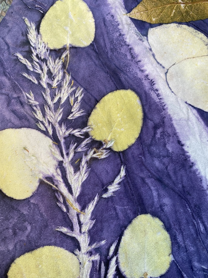 Ecoprinten leer blauw