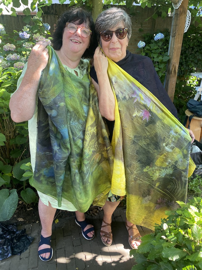 Ecoprinten zijde triple color