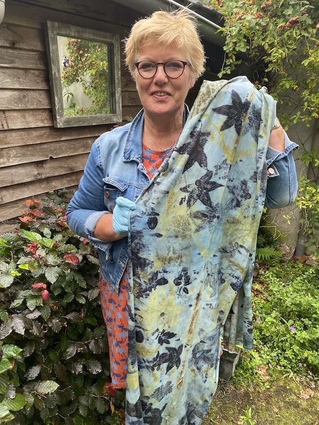 Ecoprint indigo roest