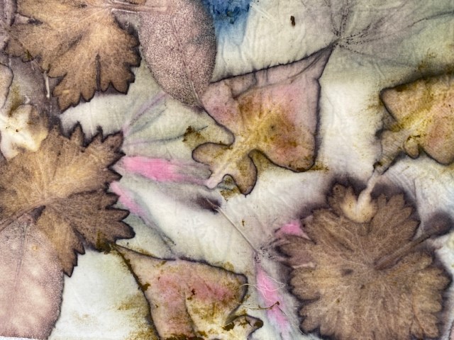 Ecoprinten op katoen goed resultaat